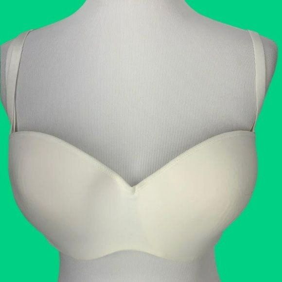 Lilyette Womens Strapless‎ Convertible Bra 40C White Seamless Lightly Lined Full - Picture 1 of 12